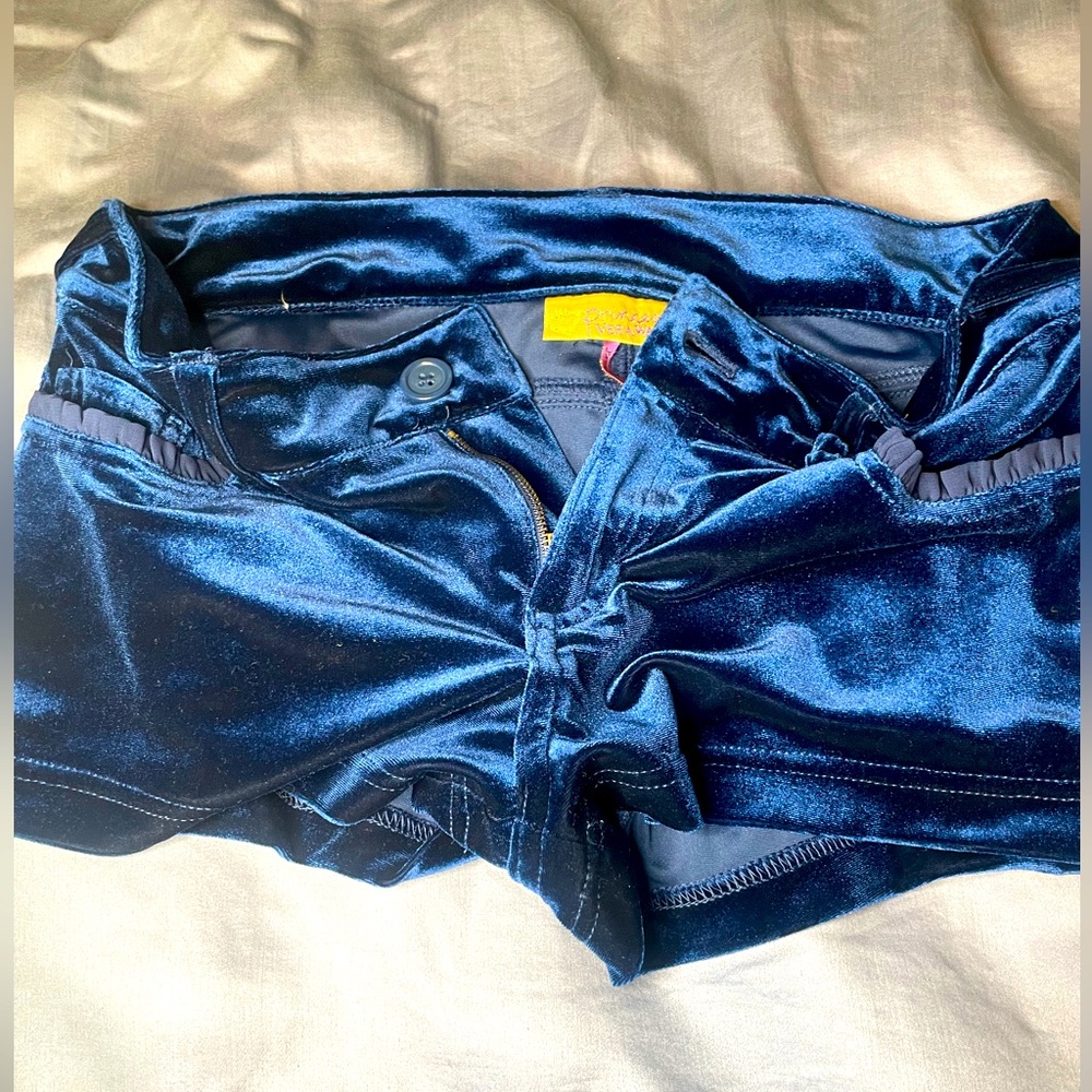 Vera Wang Midnight Blue Velvet Shorts